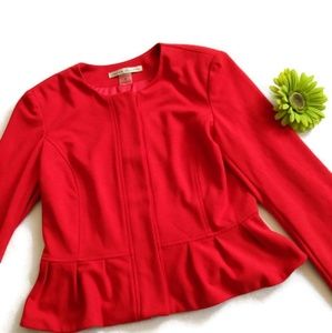 Peter Nygard Red Orange Peplum Jacket sz.6P  #274